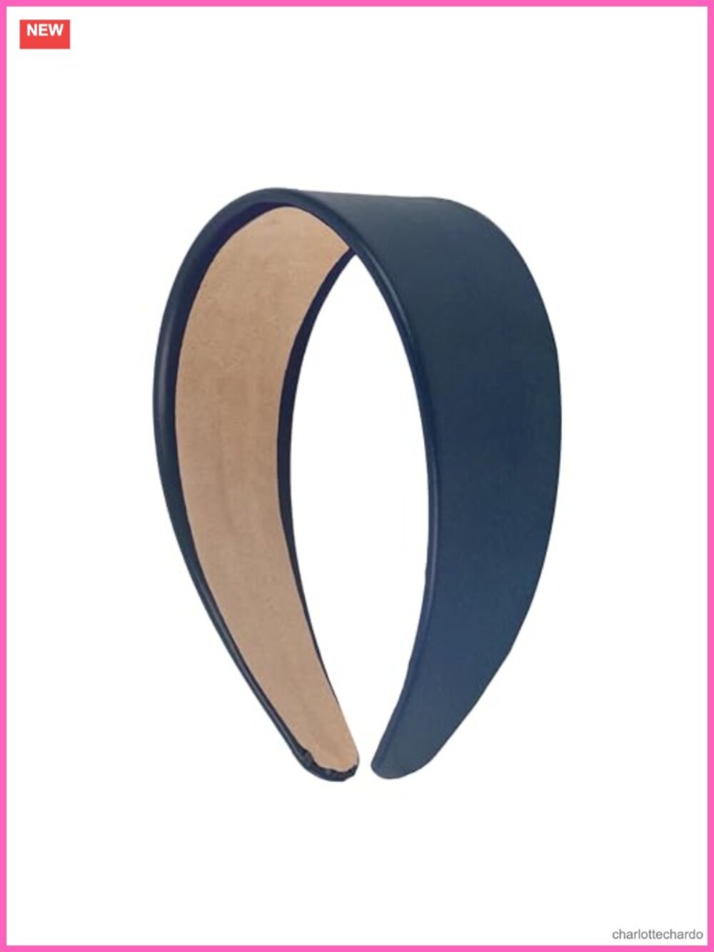 Vegan Leather Headband Women 2 Inch Non-Slip Hair Accessory